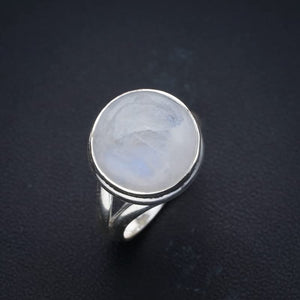 StarGems  Natural Moonstone Handmade 925 Sterling Silver Ring 6.25 F0640