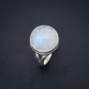 StarGems  Natural Moonstone Handmade 925 Sterling Silver Ring 6.25 F2563