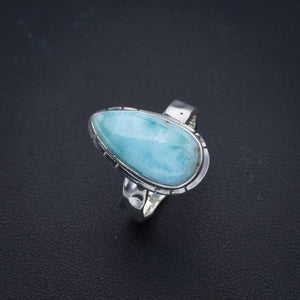 StarGems  Natural Larimar Handmade 925 Sterling Silver Ring 7 F0860