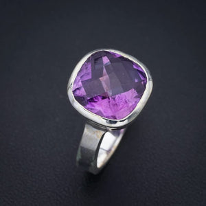 StarGems  Natural Amethyst Handmade 925 Sterling Silver Ring 7.25 F2833