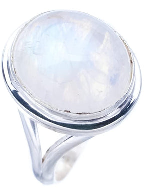 StarGems  Natural Moonstone Handmade 925 Sterling Silver Ring 5 F0665