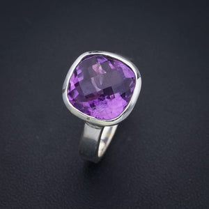 StarGems  Natural Amethyst Handmade 925 Sterling Silver Ring 8.25 F2893