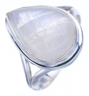 StarGems® Natural Moonstone Handmade 925 Sterling Silver Ring 5 F2512