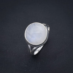 StarGems  Natural Moonstone Handmade 925 Sterling Silver Ring 8 F2544