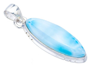 StarGems® Natural Larimar Handmade 925 Sterling Silver Pendant 1.5" F3553