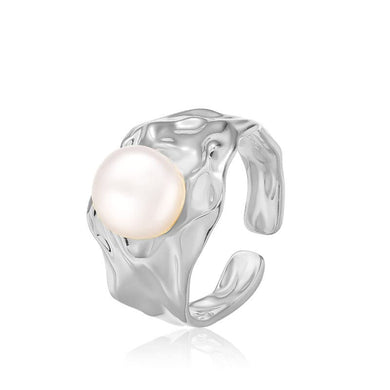 StarGems® Pearl Bump Surface Adjustable Handmade 925 Sterling Silver Ring C2509