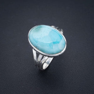 StarGems® Natural Larimar Handmade 925 Sterling Silver Ring 10 F1406