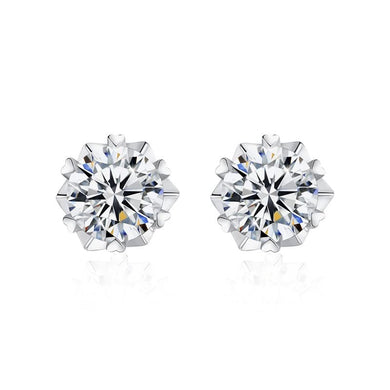 StarGems  0.5ct Moissanite 925 Silver Platinum Plated Heart-shape Romantic Stud B4632