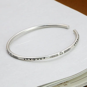 StarGems® Opening Carved Flower Handmade 925 Sterling Silver Bangle Bracelet For Women Cb0284