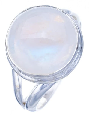 StarGems  Natural Moonstone Handmade 925 Sterling Silver Ring 8 F2533