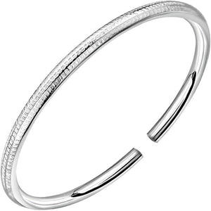 StarGems  Opening Carved 'The Great Compassion Mantra' Handmade 999 Sterling Silver Bangle Cuff Bracelet For Women Cb0121