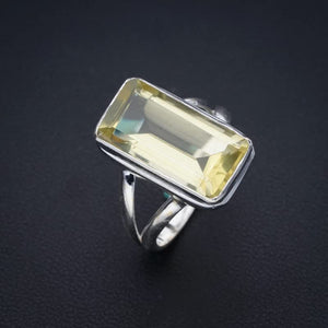 StarGems  Natural Green Amethyst Handmade 925 Sterling Silver Ring 6.75 F0314