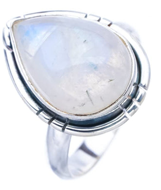 StarGems® Natural Moonstone Handmade 925 Sterling Silver Ring 5 F0714