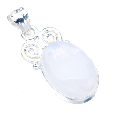 StarGems  Natural Moonstone Handmade 925 Sterling Silver Pendant 1.5