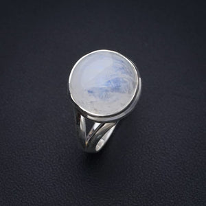 StarGems  Natural Moonstone Handmade 925 Sterling Silver Ring 8 F2751