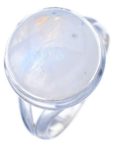 StarGems  Natural Moonstone Handmade 925 Sterling Silver Ring 6.25 F2563