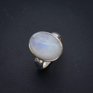 StarGems® Natural Moonstone Handmade 925 Sterling Silver Ring 5.25 F0782