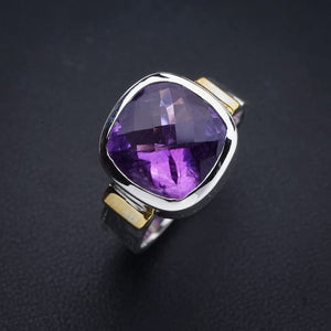 StarGems® Natural Amethyst Handmade 925 Sterling Silver Ring 8 E9175