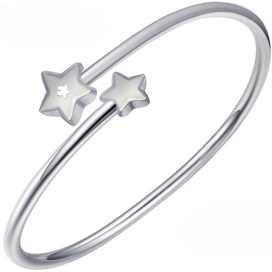 StarGems® Opening Star Handmade 999 Sterling Silver Bangle Cuff Bracelet For Women Cb0096