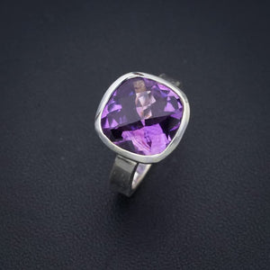 StarGems® Natural Amethyst Handmade 925 Sterling Silver Ring 5.5 F2912