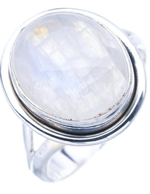 StarGems® Natural Moonstone Handmade 925 Sterling Silver Ring 4.25 F0769