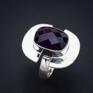 StarGems® Natural Amethyst Axe Handmade 925 Sterling Silver Ring 9 F2080