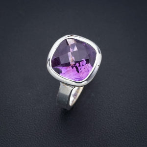 StarGems® Natural Amethyst Handmade 925 Sterling Silver Ring 6.5 F2889