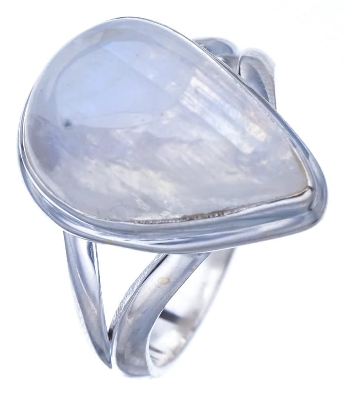 StarGems  Natural Moonstone Handmade 925 Sterling Silver Ring 9.75 F0660