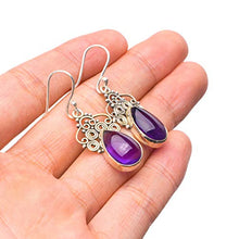 StarGems® Natural Amethyst Handmade 925 Sterling Silver Earrings 1 1/2" T4782