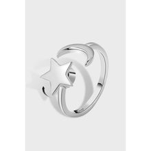 StarGems ? Star&Moon Adjustable Handmade 925 Sterling Silver Spinning Ring C2531