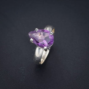 StarGems  Natural Amethyst Handmade 925 Sterling Silver Ring 8.25 F3068