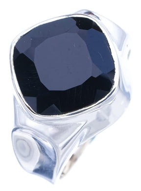 StarGems® Natural Black Onyx Handmade 925 Sterling Silver Ring 9 F1744