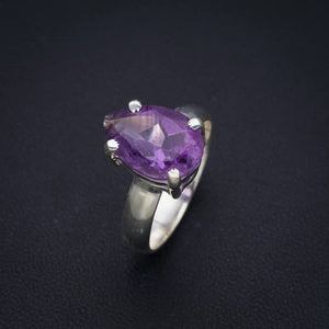 StarGems  Natural Amethyst Handmade 925 Sterling Silver Ring 6.75 F2900