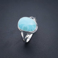 StarGems  Natural Larimar Handmade 925 Sterling Silver Ring 9 F0253