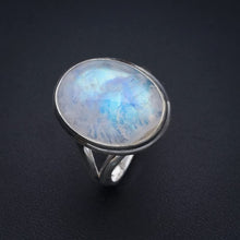 StarGems  Natural Moonstone Handmade 925 Sterling Silver Ring 11 F2705