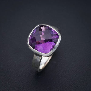 StarGems® Natural Amethyst Handmade 925 Sterling Silver Ring 7 F2901