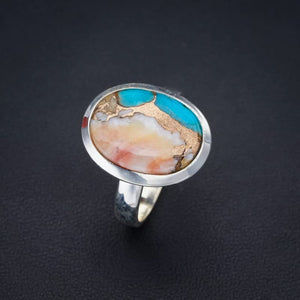 StarGems  Natural Copper Chalcedony Handmade 925 Sterling Silver Ring 8.75 F1686