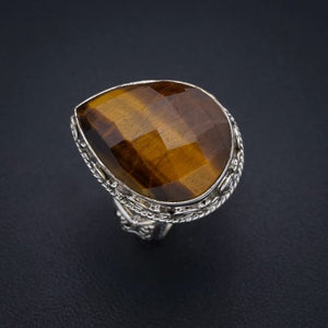 StarGems  Natural Tigers Eye Handmade 925 Sterling Silver Ring 5.75 F1887