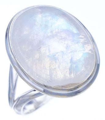 StarGems  Natural Moonstone Handmade 925 Sterling Silver Ring 11 F2705