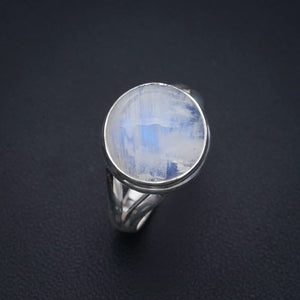 StarGems  Natural Moonstone Handmade 925 Sterling Silver Ring 9 F2749