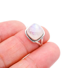 StarGems® Natural Moonstone Handmade 925 Sterling Silver Ring 5 F0644