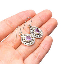 StarGems  Natural Amethyst Handmade Vintage 925 Sterling Silver Earrings 1" T3770