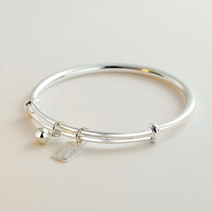 StarGems  Adjustable ‘ruyi’ and Bell Handmade 999 Sterling Silver Bangle Bracelet For Women Cb0156
