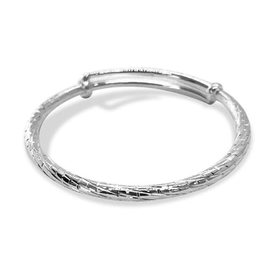 StarGems® Adjustable Snake Skin Texture Handmade 999 Sterling Silver Bangle Bracelet For Women Cb0172