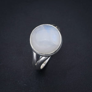 StarGems  Natural Moonstone Handmade 925 Sterling Silver Ring 8.75 F2592