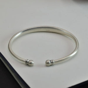 StarGems® Opening Chiseled Peony Handmade 999 Sterling Silver Bangle Cuff Bracelet For Women Cb0031