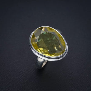 StarGems  Natural Green Amethyst Handmade 925 Sterling Silver Ring 7.25 F0341