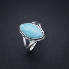 StarGems  Natural Larimar Handmade 925 Sterling Silver Ring 6.25 F1478