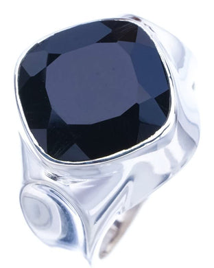 StarGems® Natural Black Onyx Handmade 925 Sterling Silver Ring 6.25 F1731