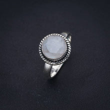 StarGems® Natural Moonstone Handmade 925 Sterling Silver Ring 8 F2513